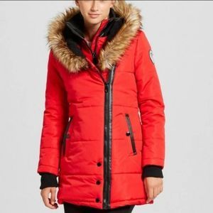 KOLDTEK Faux Fur Hood Heavy Snow Winter Coat L